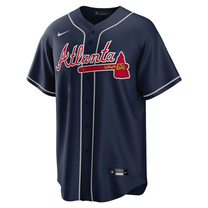 Men's Atlanta Braves Ozzie Albies Navy Alternate Replica Player Name Jersey